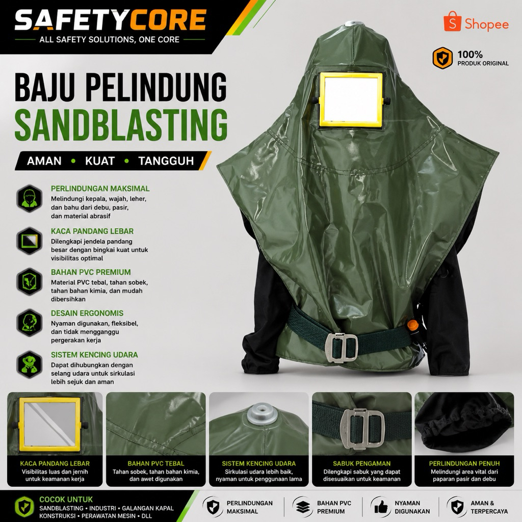 Baju Pelindung Sandblasting / Safety Sandblast Hood Blue Eagle NP503