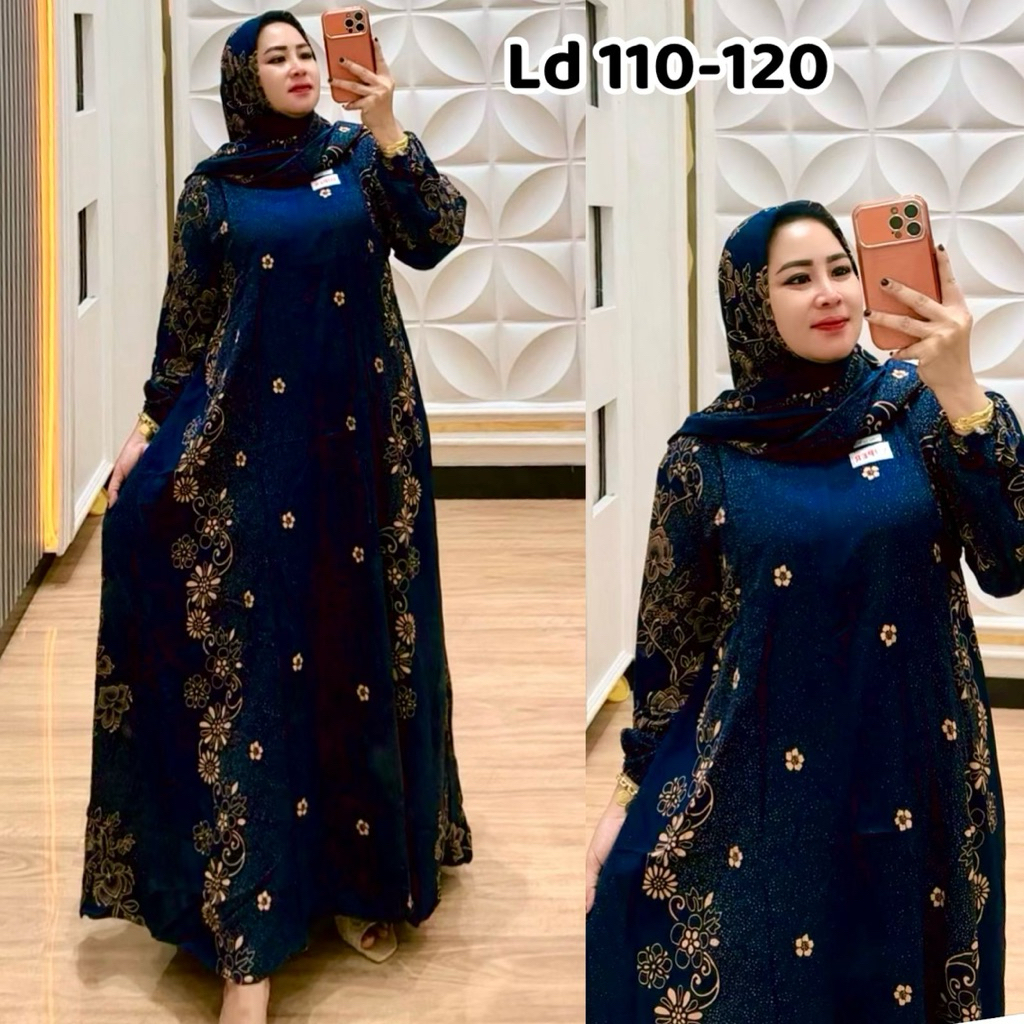 Gamis Naura Setorjoan Set hijab Naura Katun Rayon Kekinian Terbaru