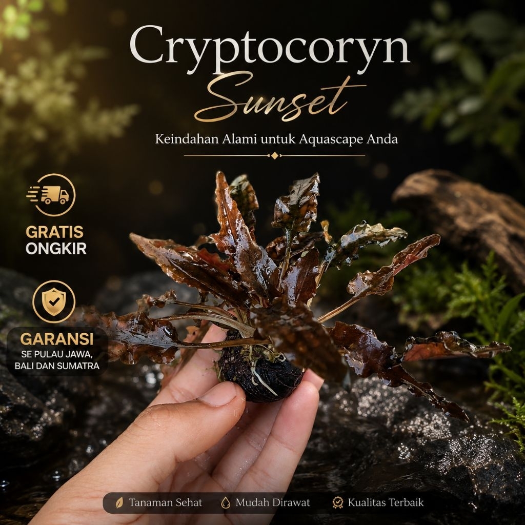Cryptocoryn sunset tanaman aquascape aquascape dan hiasan aqurium