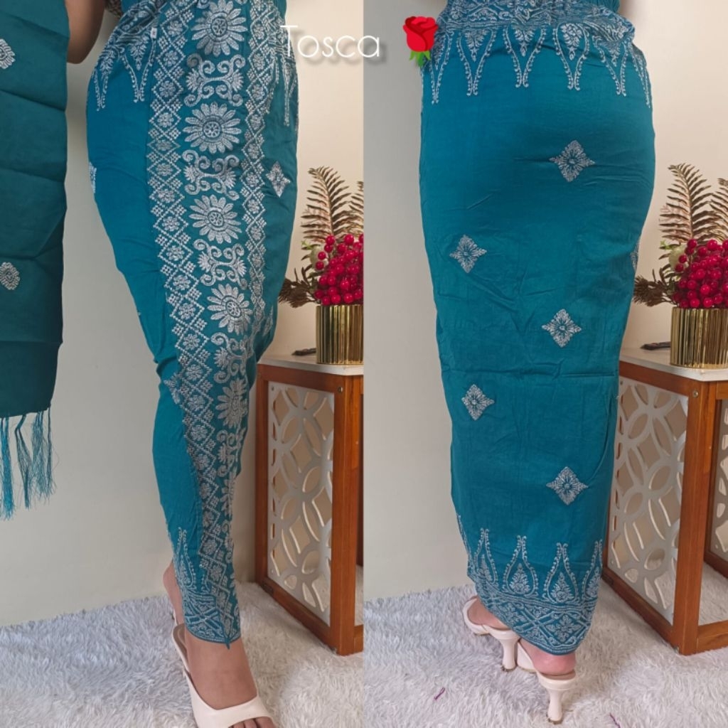 Rok Bordir Songket Tumpal // Kamen jadi bordir strech kembang matahari set Selendang
