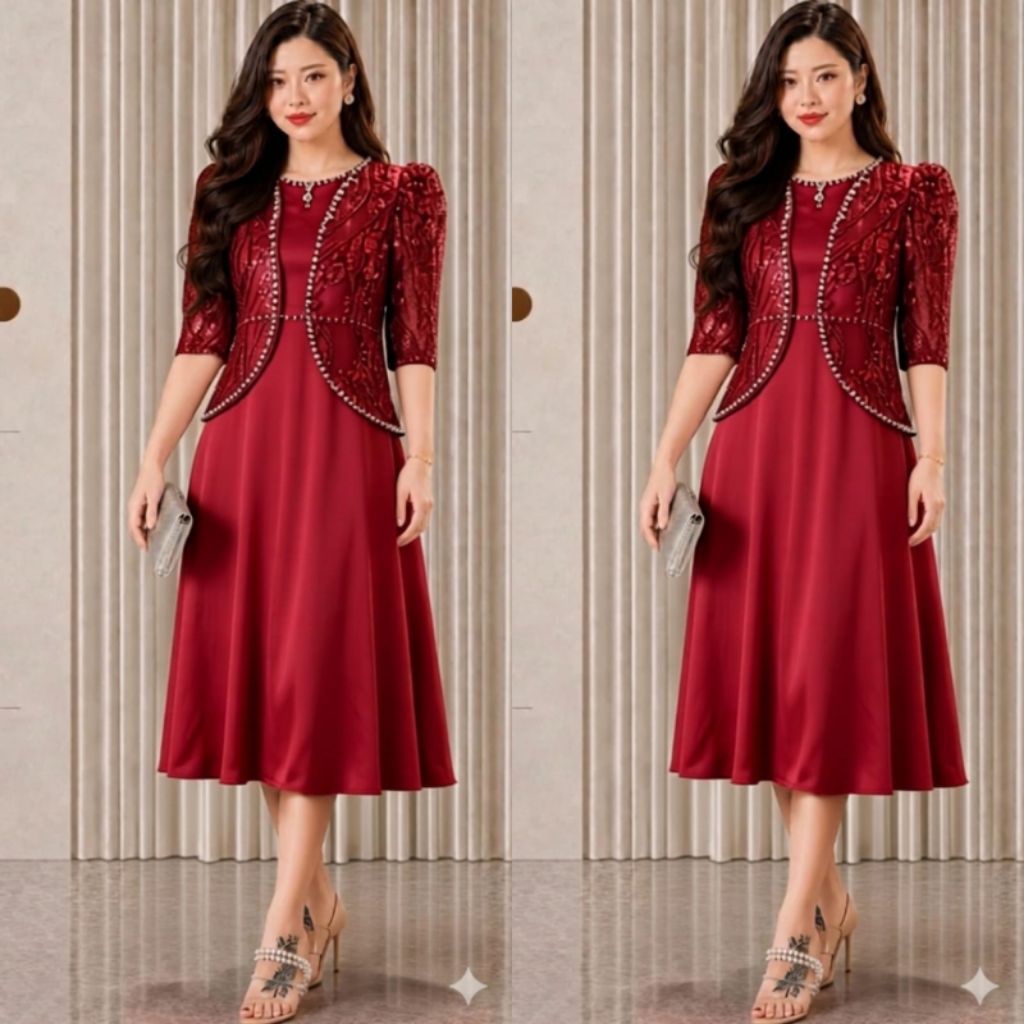 DRES SATIN MIX TILE BORDIR PREMIUM