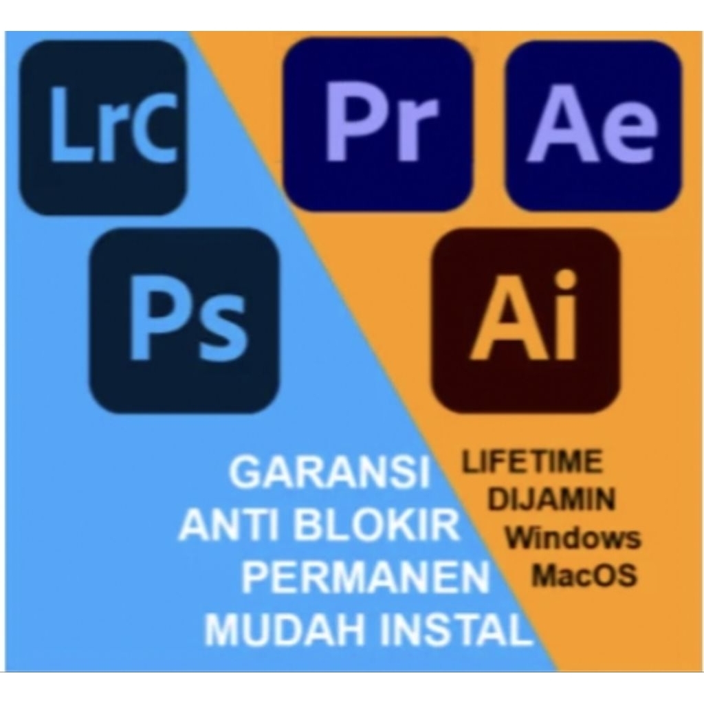 Paket Software Adobe Permanen Lifetime - Full Version, Garansi Instalasi, Pengiriman Via Email
