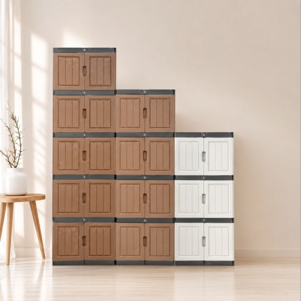 Sincana mini non kaca lemari plastik minimalis 3 4 5 susun non kaca - 1457