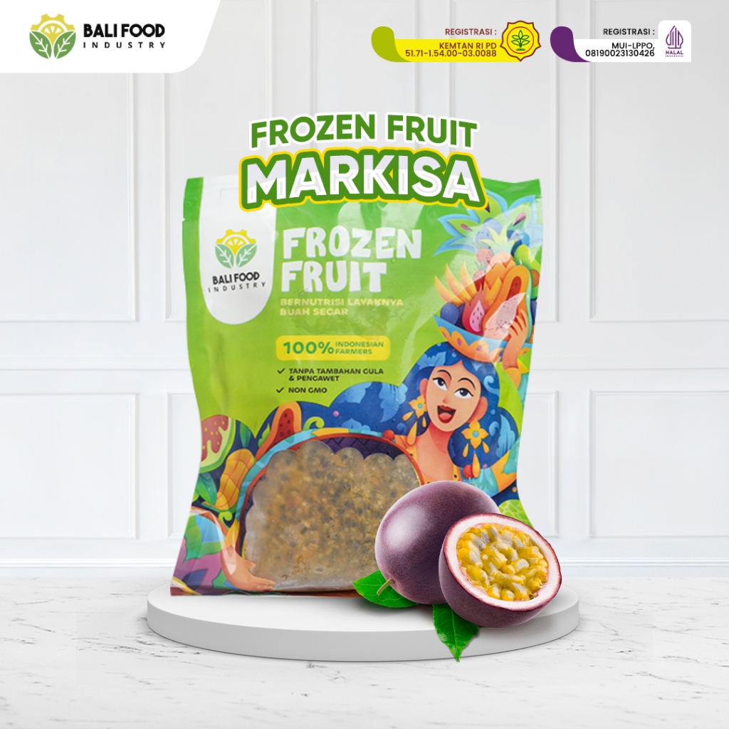 Markisa Beku dengan biji / Passion Fruit Frozen Buah Beku by Bali Food Industry
