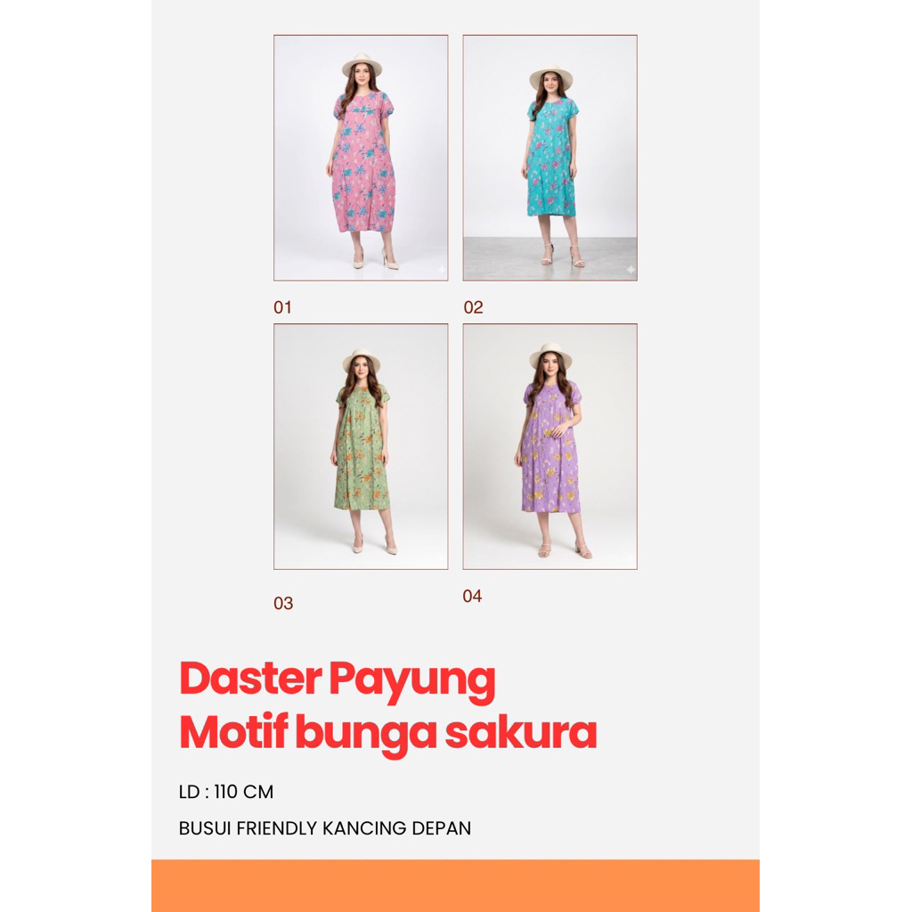 Daster Payung Motif Bunga Sakura