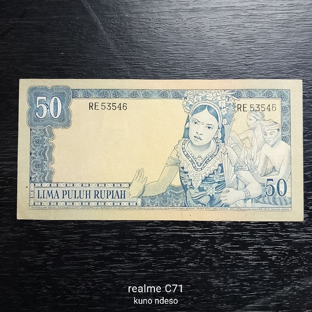 Uang Kuno 50 Rupiah 1960 Soekarno Dua Huruf - Kond XF