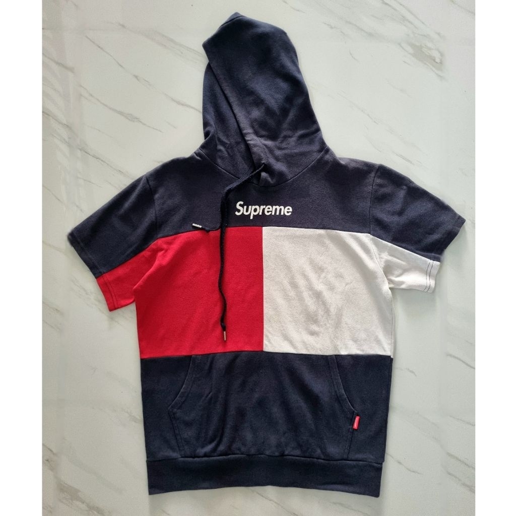 Hoodie Supreme Original - Atasan Hoodie Pria/Wanita - Hoodie Navy Merah - Preloved