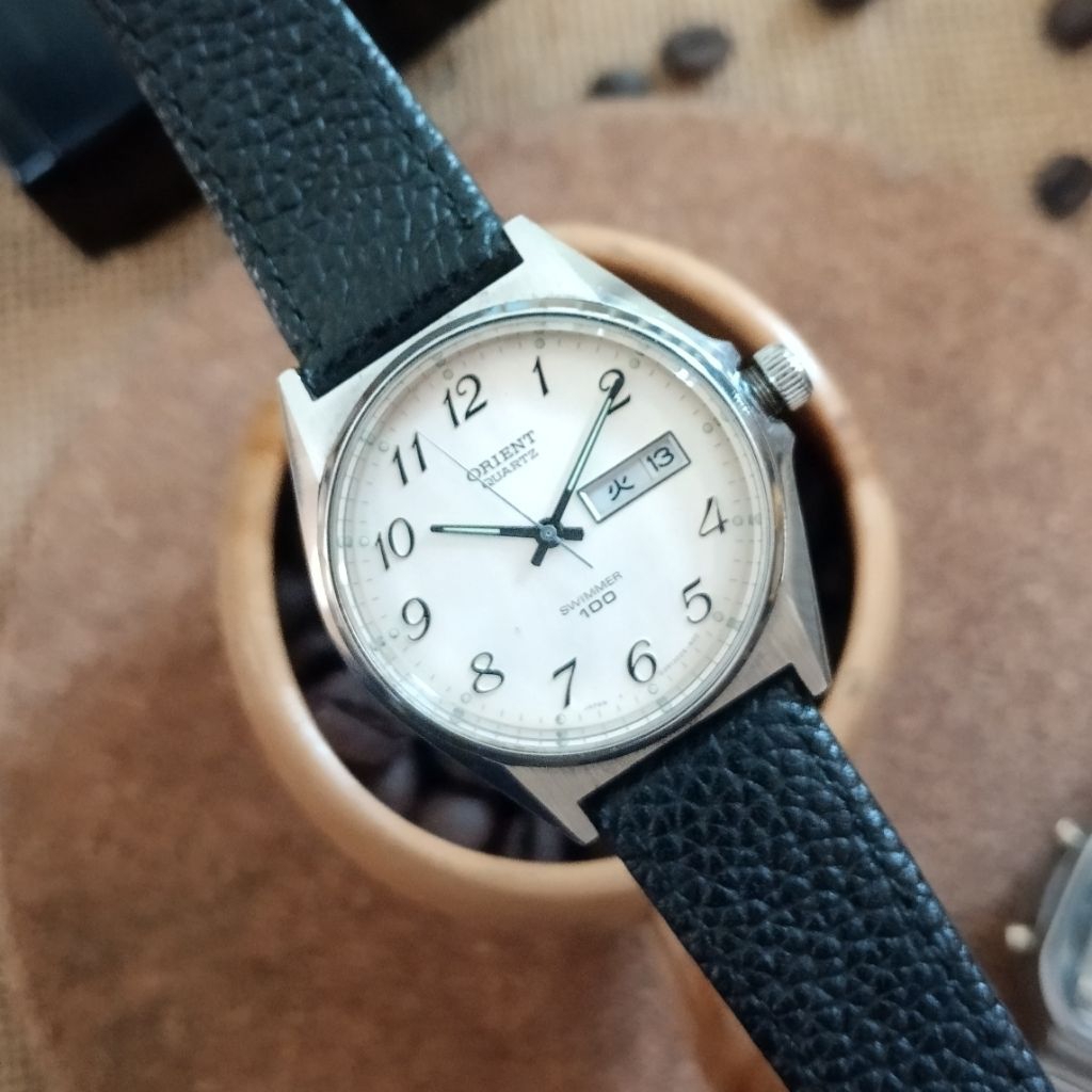 Jam Tangan Orient Swimmer 100 Skin Diver Quartz White Dial