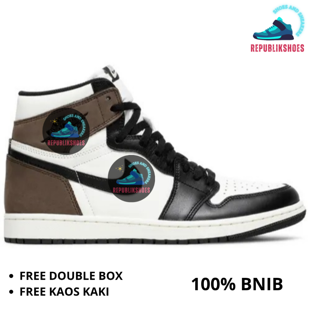 Sneakers Pria A J 1 Retro High Dark Mocha