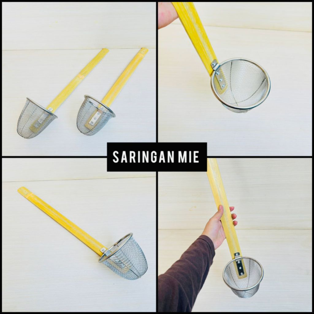 Saringan Mie Ayam / Mie Bakso / Mie Kocok GG Bambu Panjang Stainless