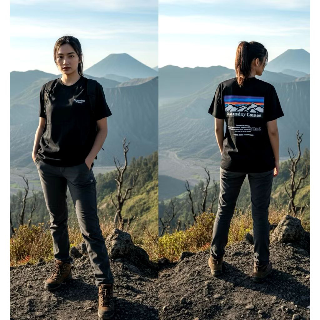 Tshirt Presentday Supply (SATURDAY COMES) Original Kaos Gunung Tshirt Kasual