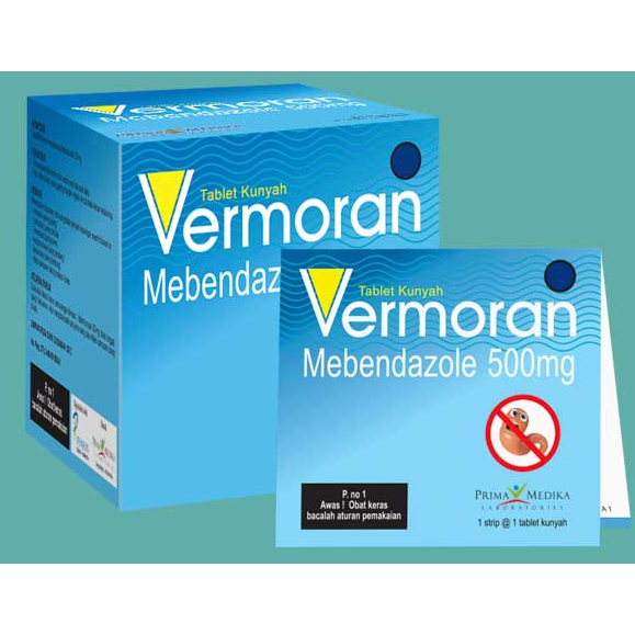 VERMORAN Tablet 500mg / Obat Cacing  / Cacingan