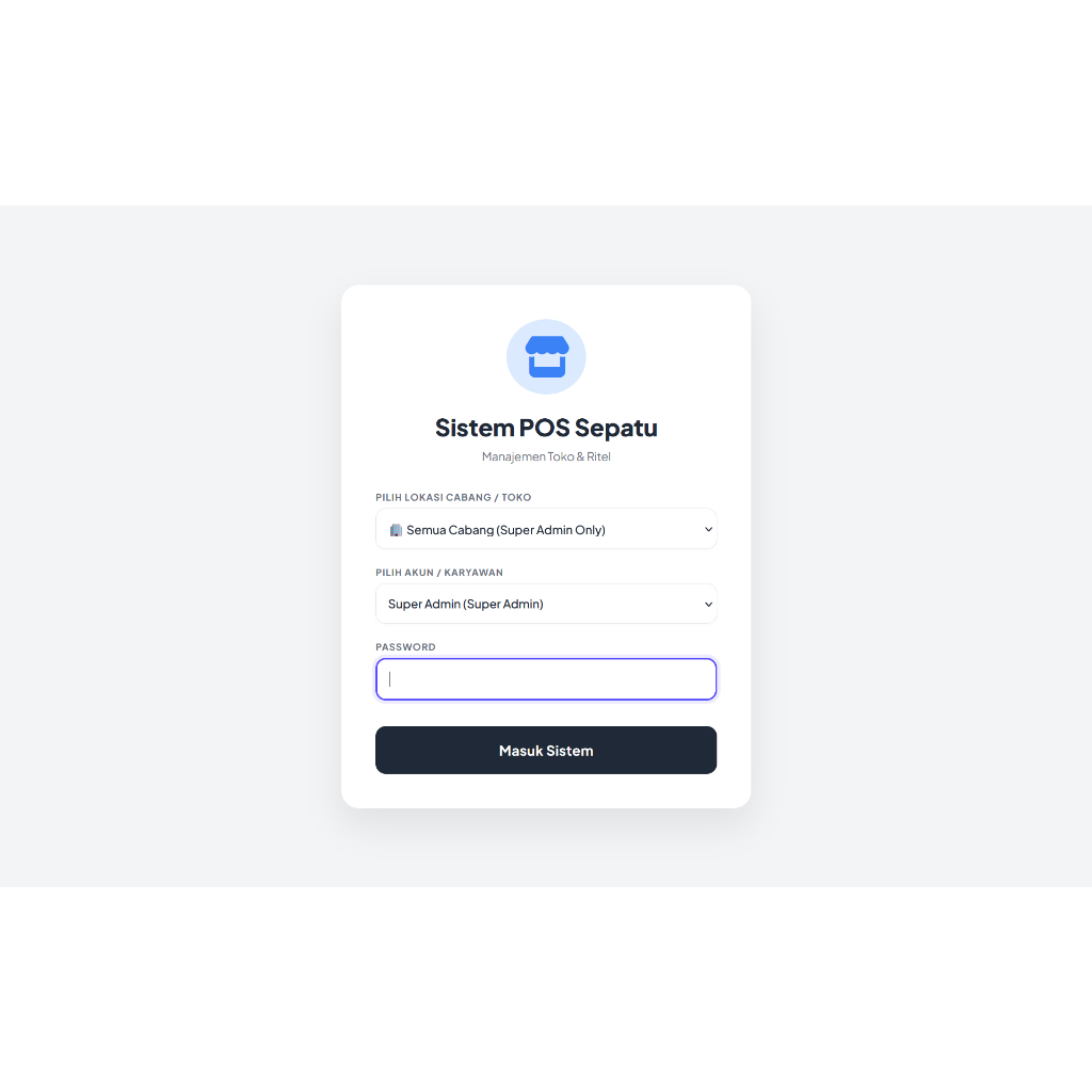 POS SEPATU & SANDAL MULTI CABANG Google Apps Script, Database Google Sheets + Google Drive