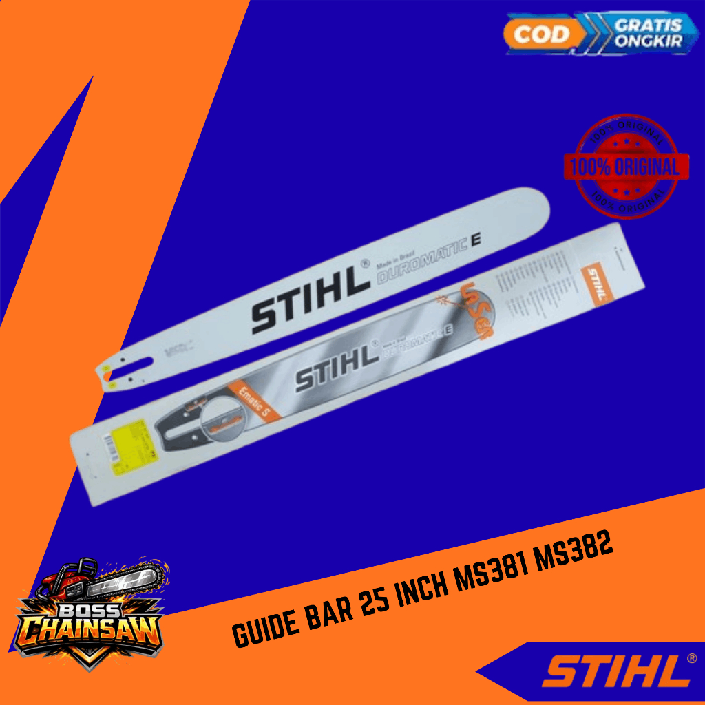 Guide Bar 25 Inch Original untuk Chainsaw STIHL MS381 MS382