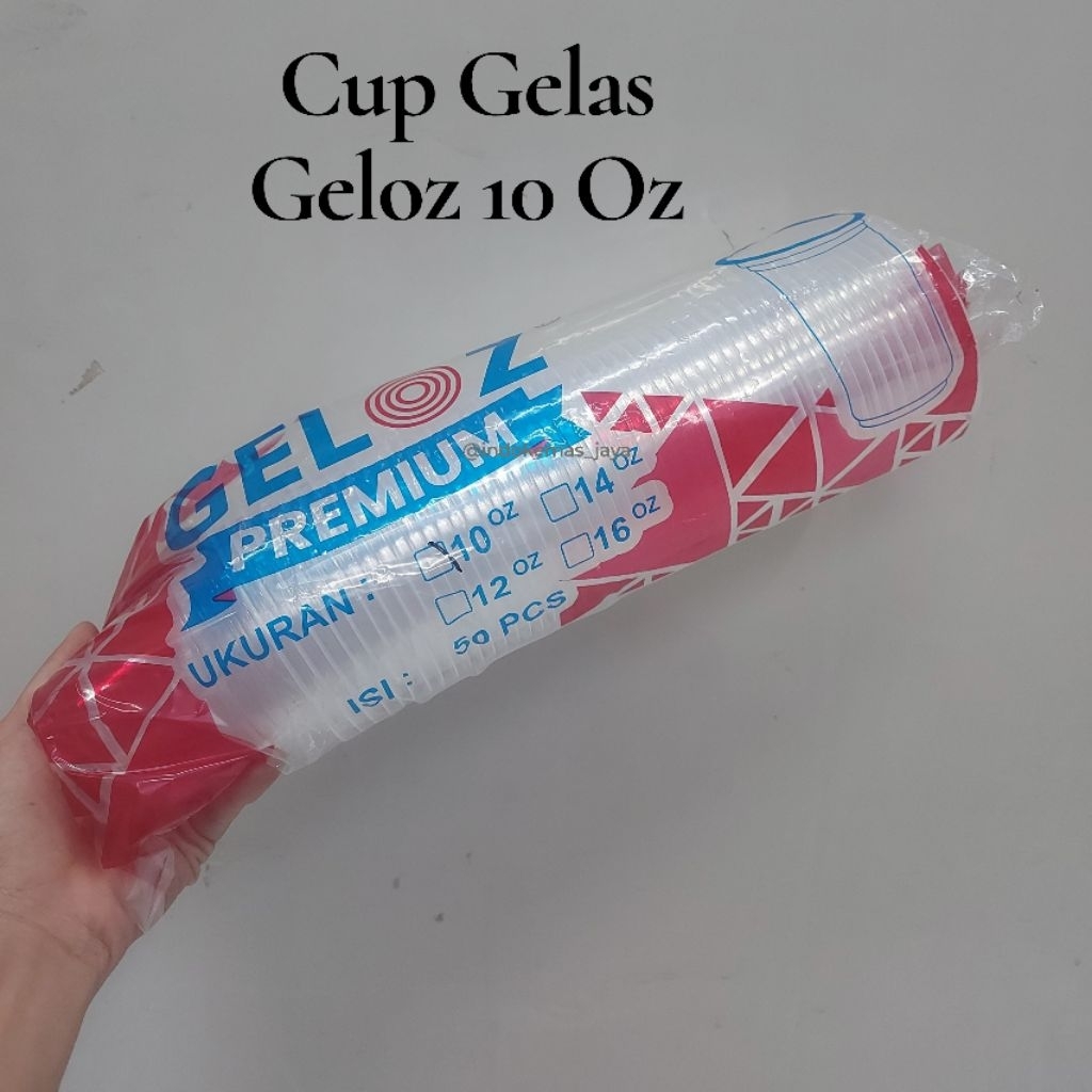 [5 pack] Cup Gelas Geloz 10 Oz/ Cup Es/ Cup Mie Gelas/ Gelas Susu Kedelai/ Cup Es Buah/ Gelas Plasti