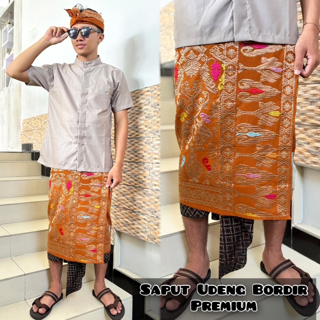 setelan udeng dan saput bordir songket // set saput udeng songket bordir Bali