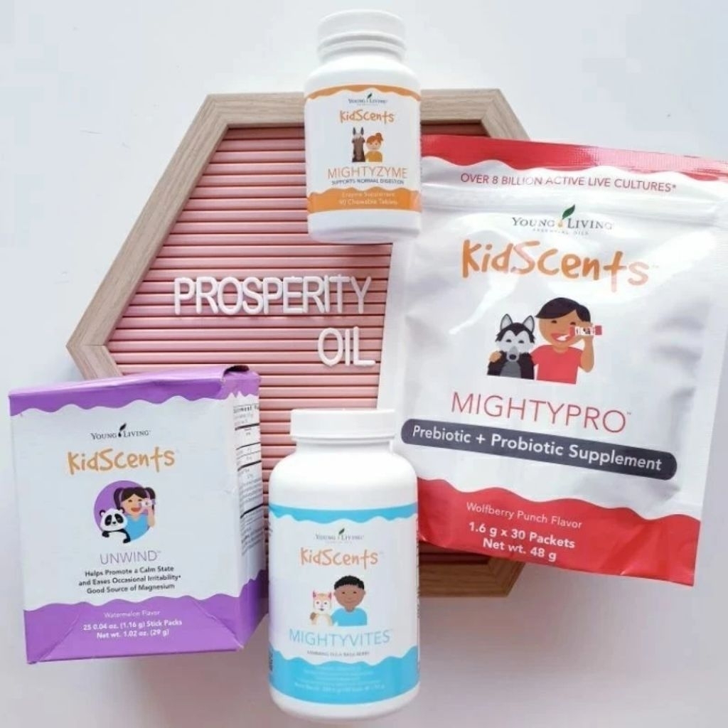 Young Living Asli! Vitamin Anak KidScents MightyVites 120 Chewable Tablets, MightyZyme 90 Chewable T