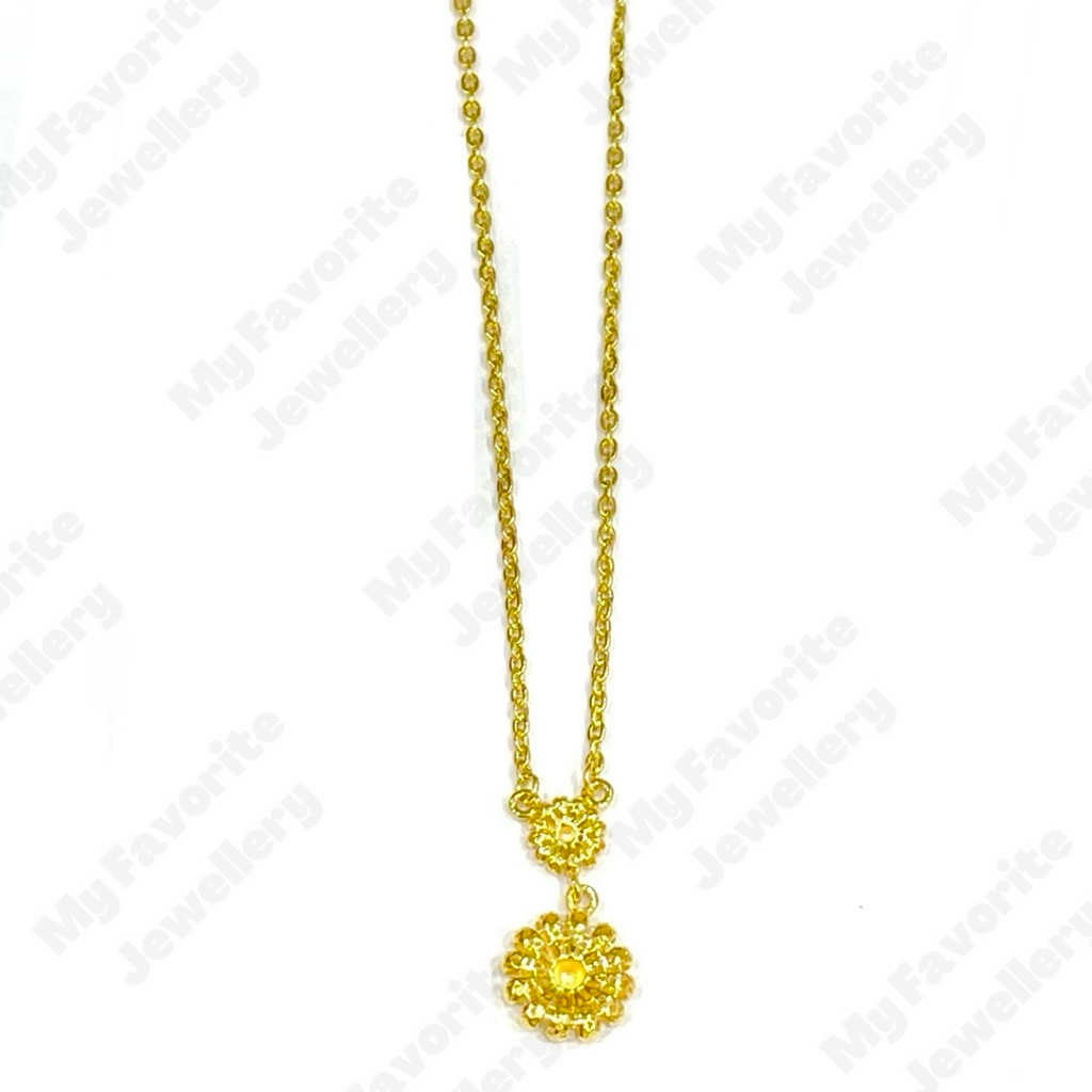 Kalung Bunga Matahari Emas Asli Kadar 700 16K
