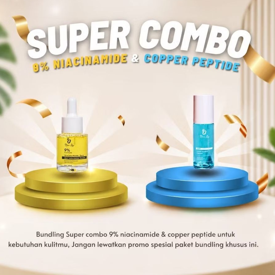 BUNDLING SERUM SUPER CHARHARGE NIACINAMIDE 9% &  BODY TONER COPPER PEPTIDE  MONA ALYE