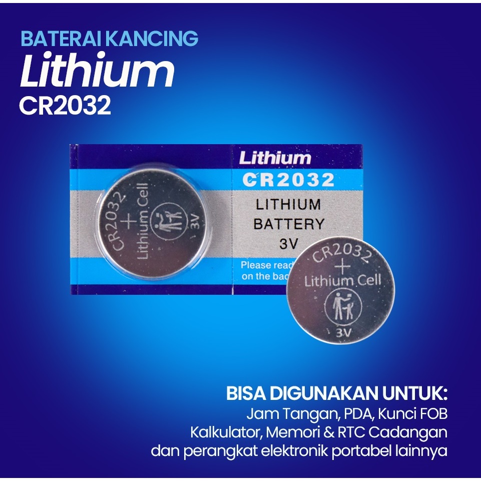 Baterai Kancing CR2032 DL2032 BR2032 ECR2032 3V Lithium 1 PCS