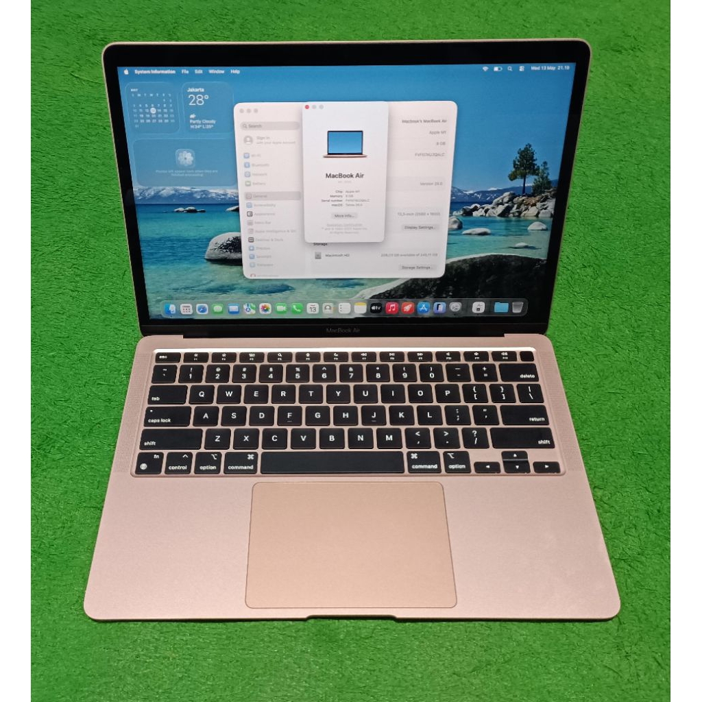 Apple MacBook Air M1 2020 M1 8/256 Rose Gold Mulus Murah
