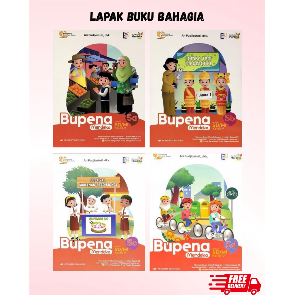 Buku BUPENA kelas 5 SD/MI jilid A B C D kurikulum merdeka