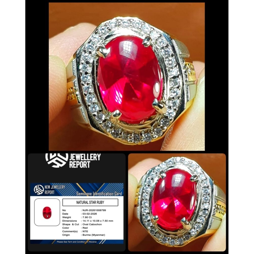 original Ruby pigeon blod Burma asli NTE ya
