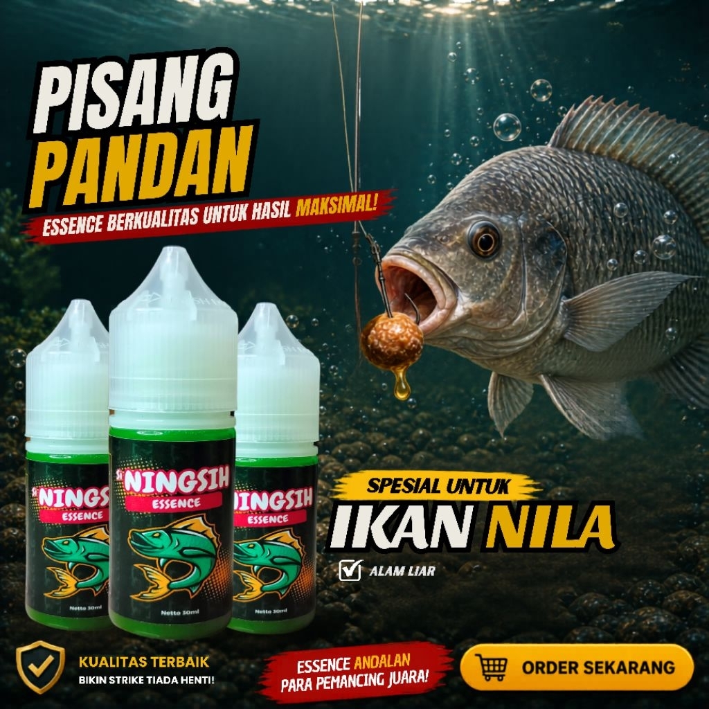 Essen Pisang Pandan untuk Ikan Nila Mujair Alam Liar