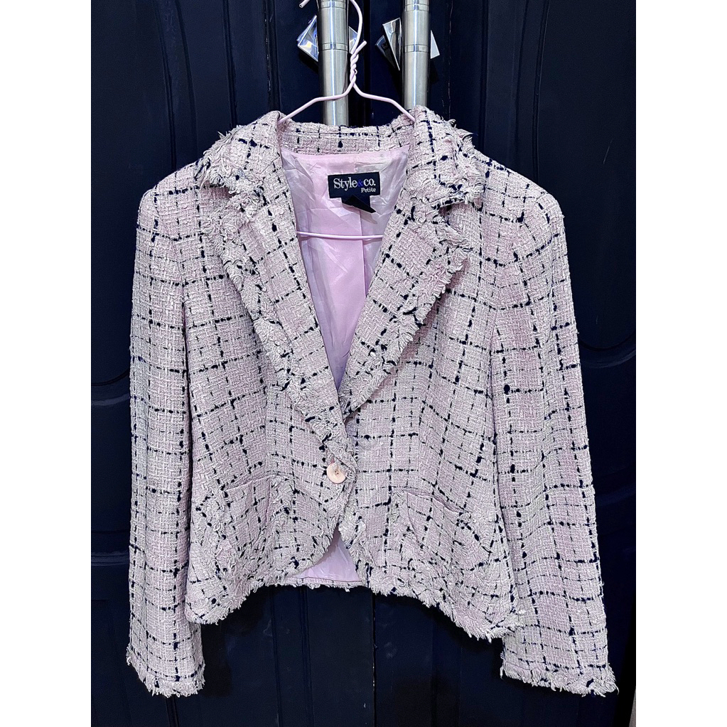 blazer tweed baby pink