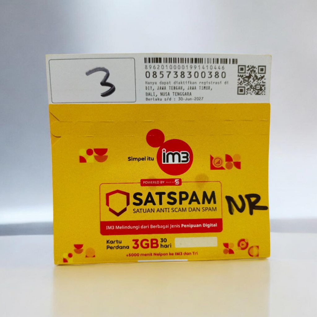 nomor cantik im3 Indosat Ooredoo 857 38 3003 80 isi kuota 3gb