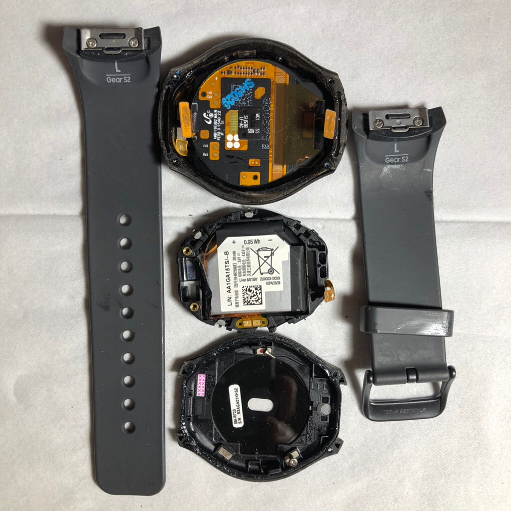 LCD, Baterai, Strap original samsung Gear s2 copotan