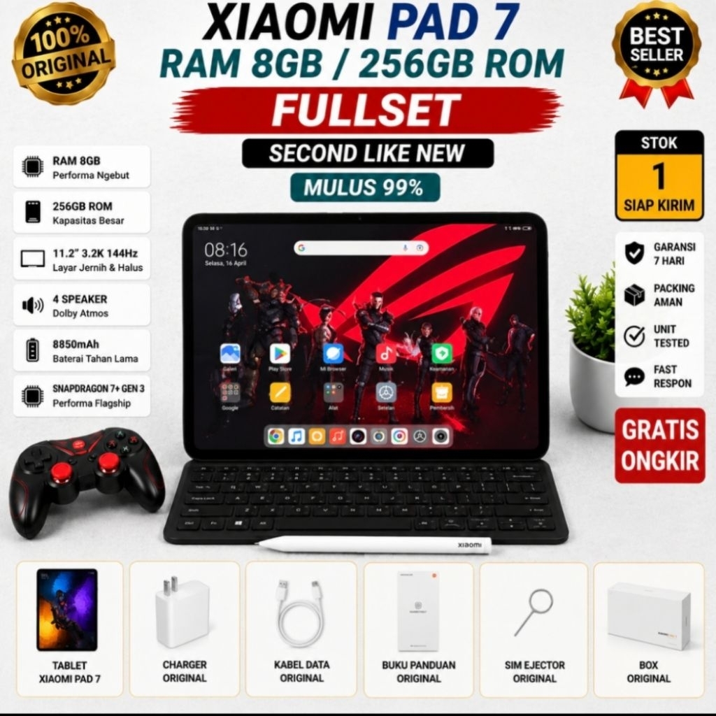 Xiaomi Pad 7 Second Fullset Bundling Pensil dan keyboard ori & Mi pad 6