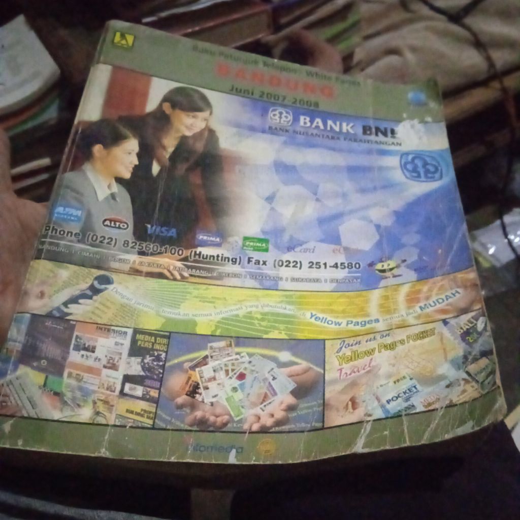 buku Petunjuk Telpon - White Pages Bandung Juni 2007-2008, buku original tebal