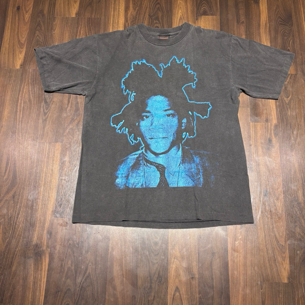 T-Shirt / Tees Bootleg GINSENGSTRIP King Zulu Jean-Michel Basquiat Black Faded Colour