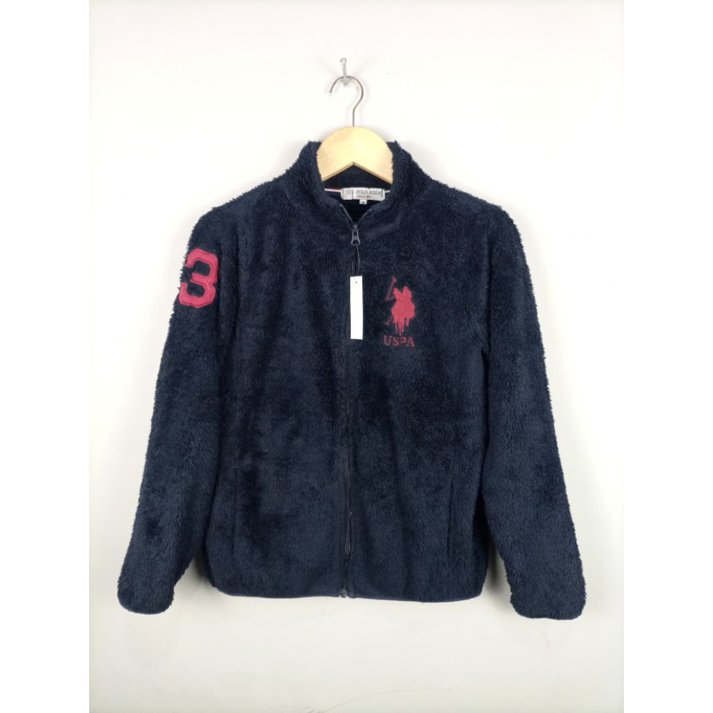 Jaket U.S. Polo ASSN_Polo USPA Sherpa_Navy Pekat_Size masuk M