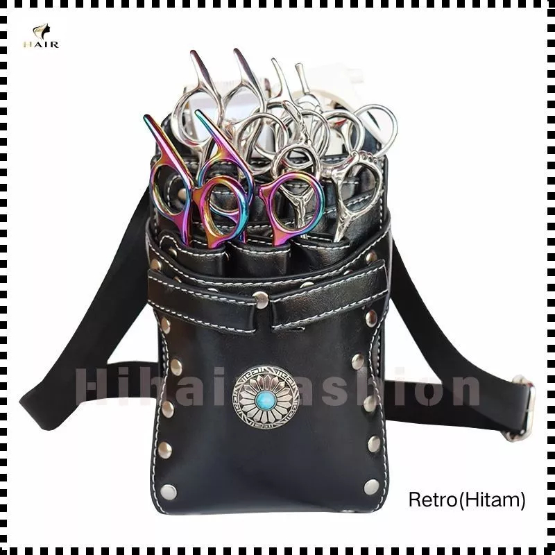 NEW Dompet Gunting Tas Pinggang Gunting Rambut Paket Gunting Tas Gunting Kulit Asli Ikat Pinggang Gu
