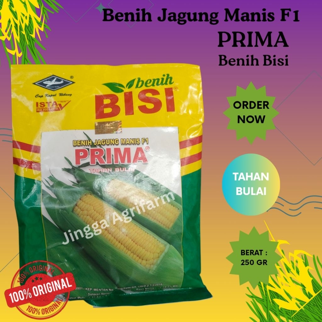 Benih jagung manis PRIMA benih Bisi kemasan 250Gr