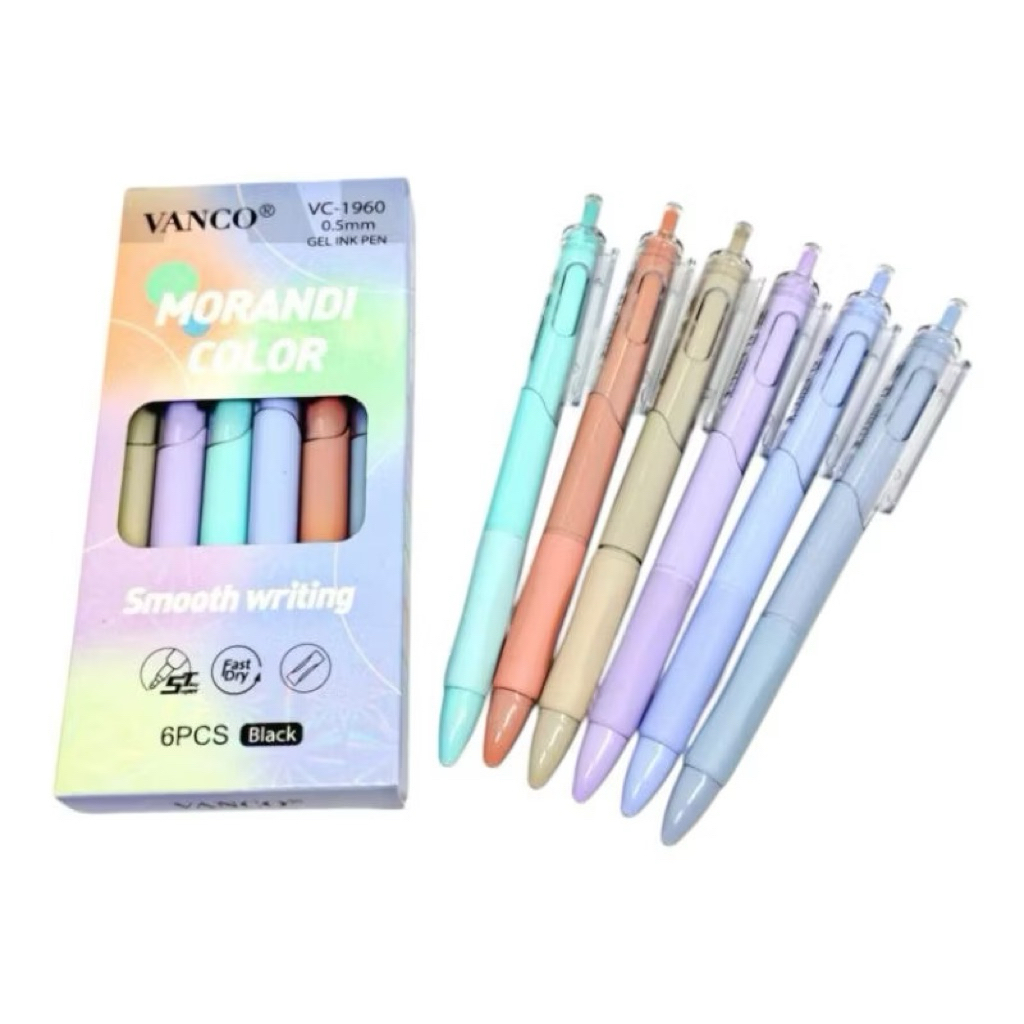 (1Pack 6pcs) Pulpen Gel Klik VANCO VC-1960