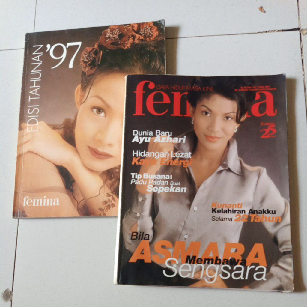 buku MAJALAH FEMINA EDISI TAHUNAN '97 DAN FEMINA majalah wanita  mingguan variasi