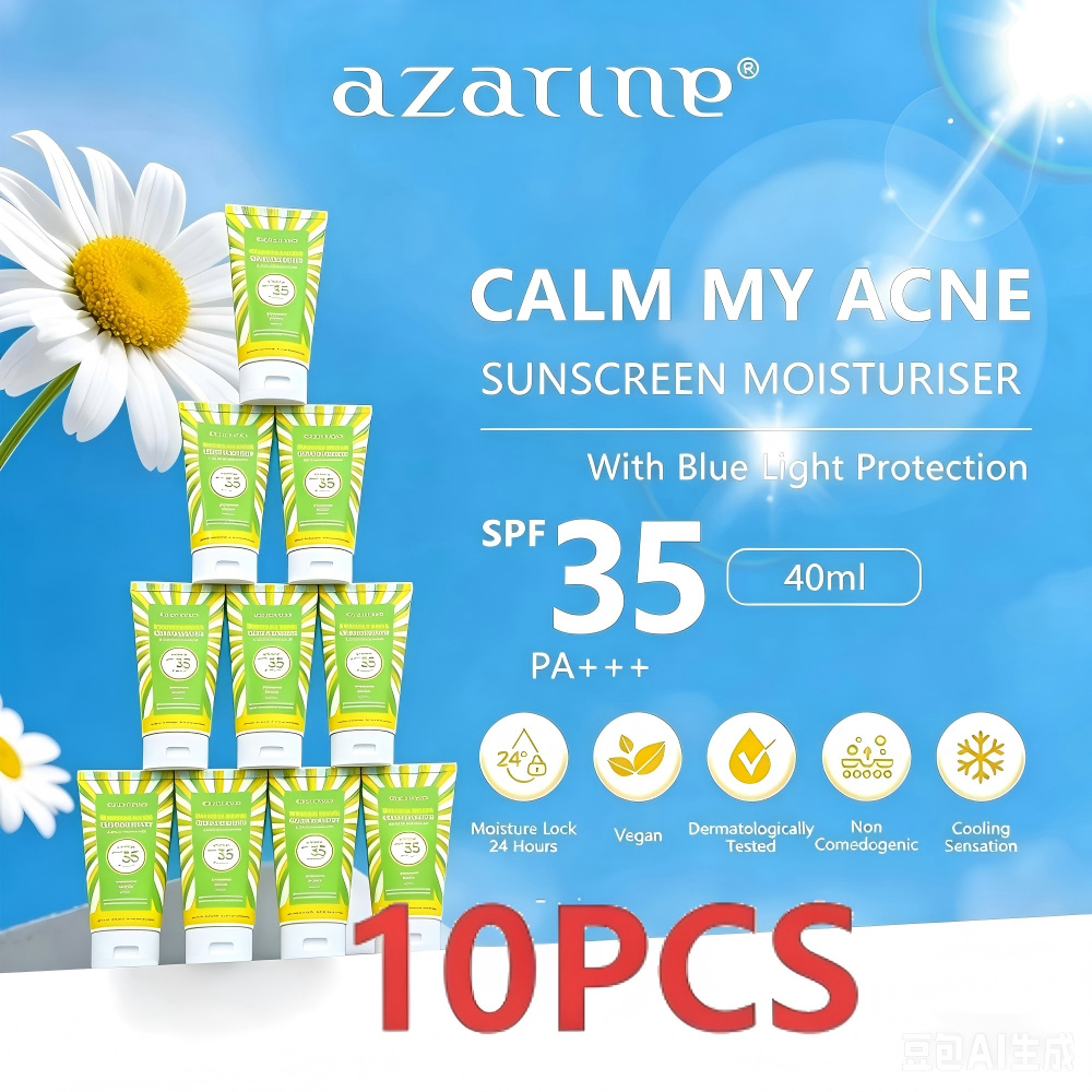 Azarine Cicamide Barrier | Calm My Acne Sunscreen Moisturizer 40ml SPF35 PA+++Suncreen 5-30pcs opsio