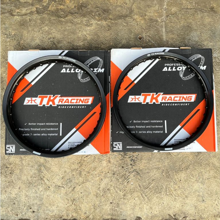 Lingkaran Velg Ring Veleg TK Racing Bright WM Hitam Ring 17X1.60/1.85 Set ORIGINAL TK