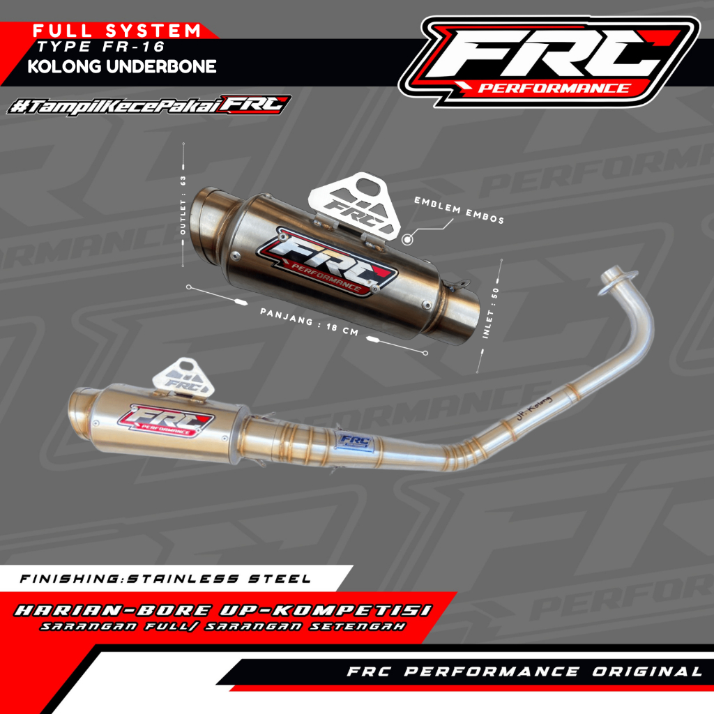 Knalpot FRC Performance Fullsystem – Model Kolong Underbone Type: FR P16 – by FRC PERFORMANCE.