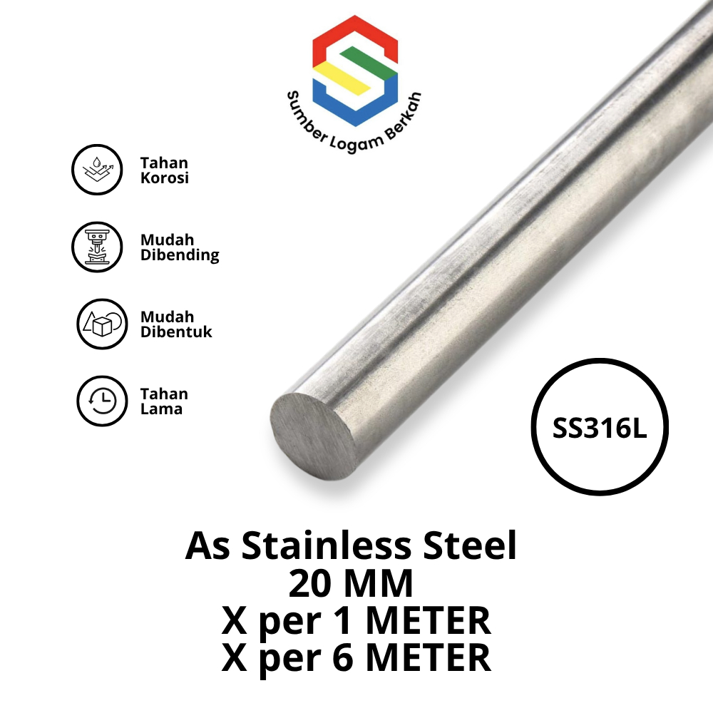 as 20 mm stainless steel 316