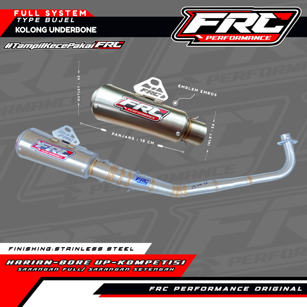 Knalpot FRC Performance Fullsystem – Model Kolong Underbone Type: FR BUJEL – by FRC PERFORMANCE.