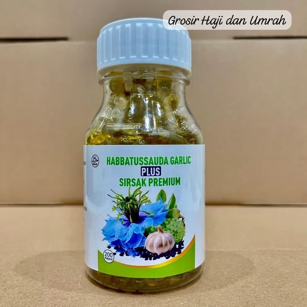 Kapsul Minyak Habbatussauda Garlic Extra Sirsak Oil Isi 200 Habbat Sirsak Bawang Putih