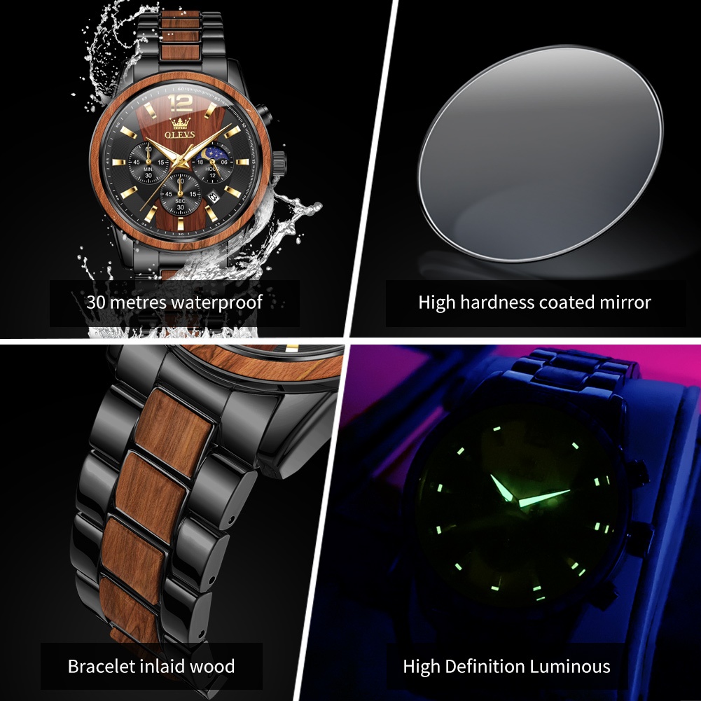TERMURAH OLVES Jam Tangan Pria Anti Air Original Terbaru Stainless Steel Unik Fashion Tahan lembab