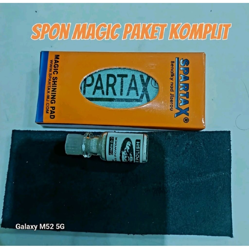 Paket Pengkilap batu Akik Cincin Spon magic +kulit gosok +Serbuk intan pengkilap batu akik + spartax