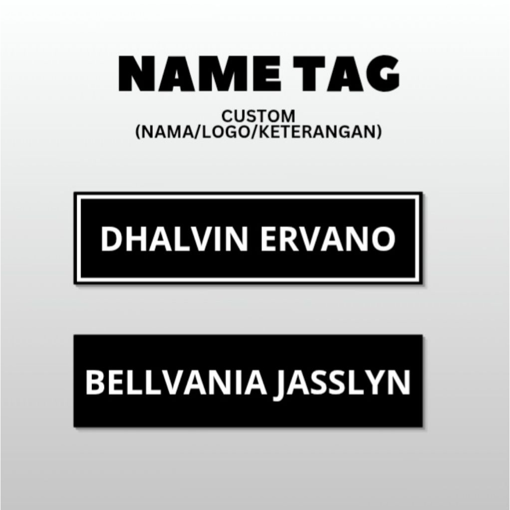NAME TAG CUSTOM NAMA / PAPAN NAMA DADA / BISA CUSTOM LOGO / KETERANGAN | ASN | MAHASISWA | PELAJAR |