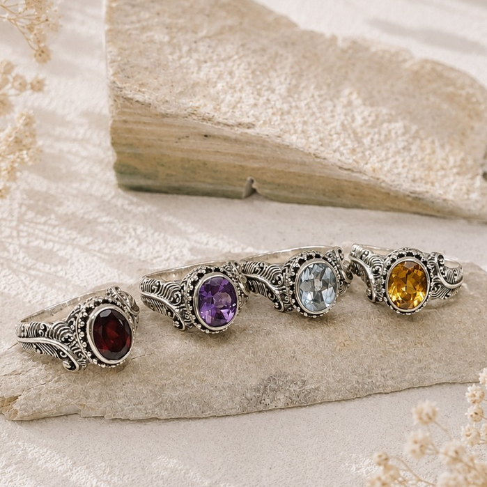Cincin Perak Bali Silver 925 | Batu Oval Elegant