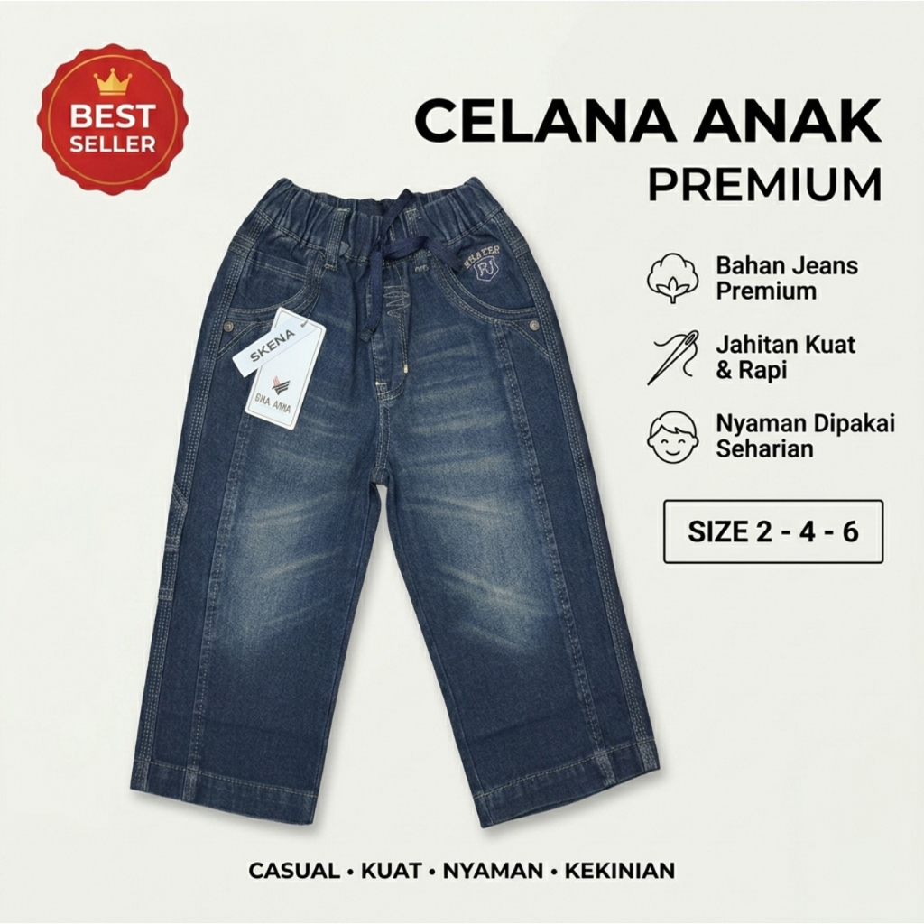 Celana Jeans Panjang Anak Laki-Laki SKENA Ria Jaya SKATERS Original Terbaru